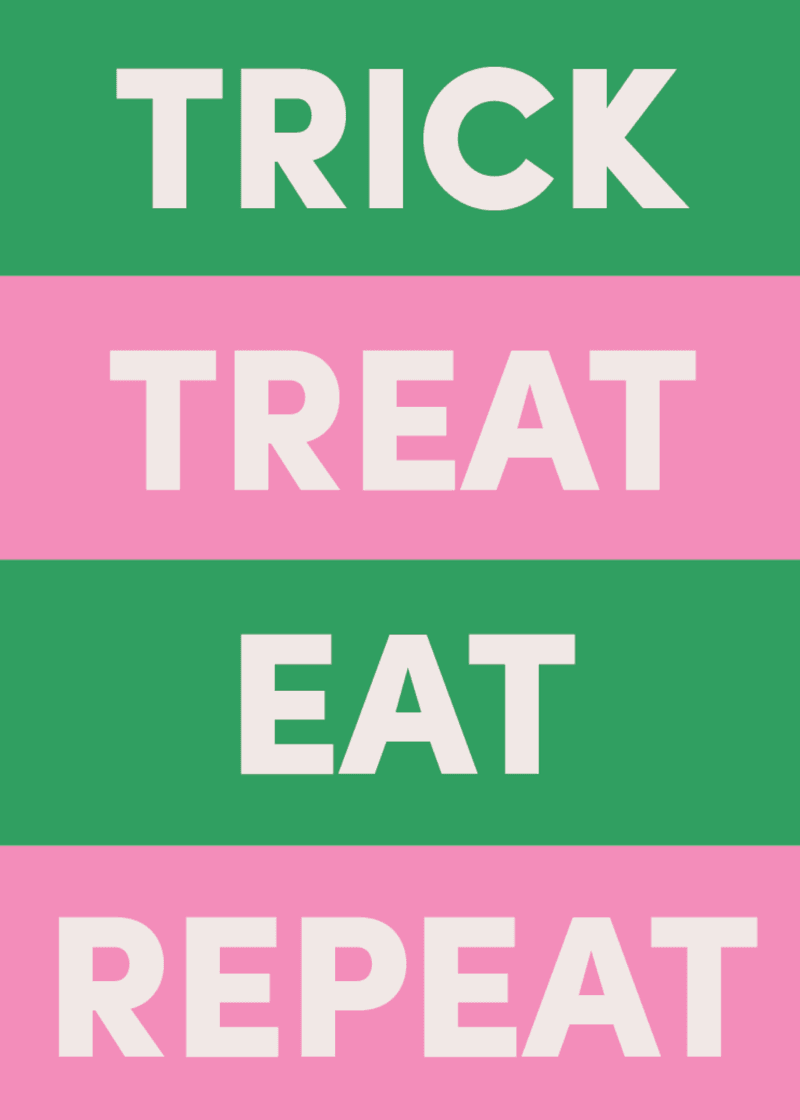 Trick Treat Eat Repeat Greeting Card - Image 2
